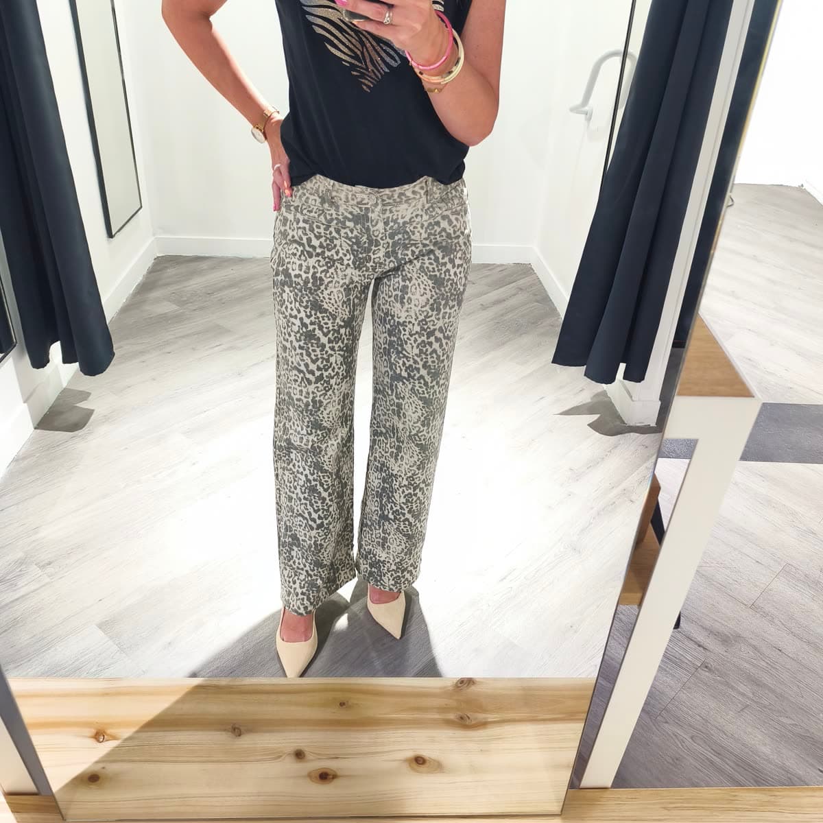 Pantalon léopard Kaki