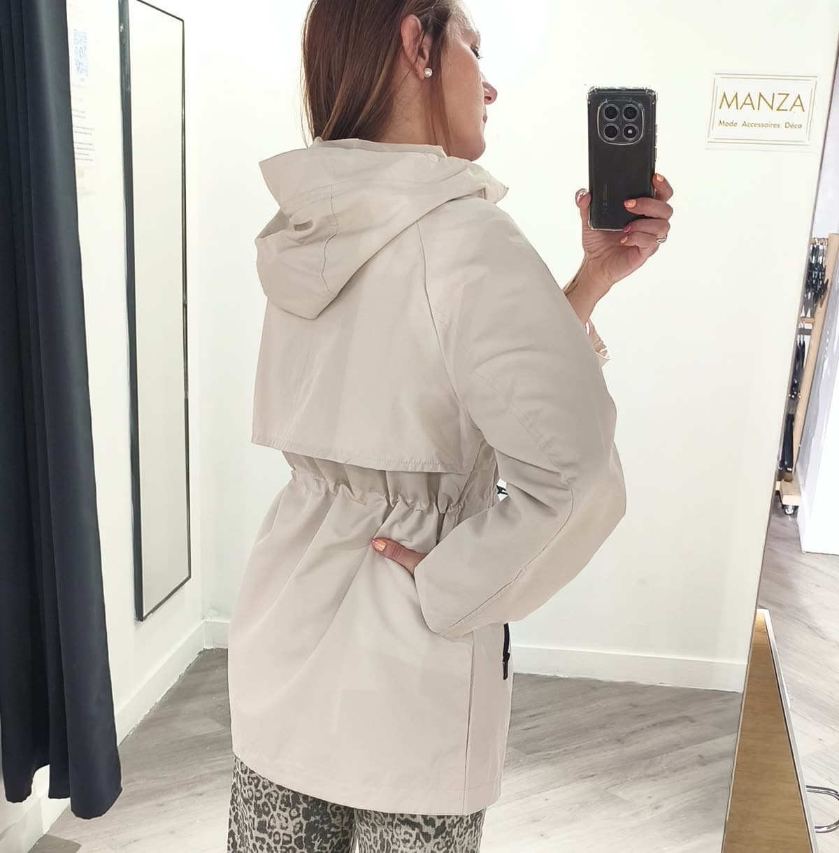Parka à capuche Beige — détail